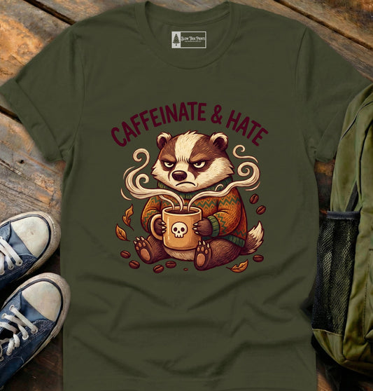 Caffeinated Badger T-Shirt