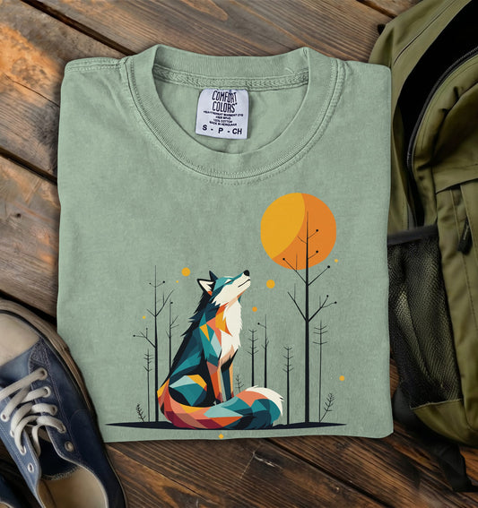 Geometric Wolf Comfort Colors T-Shirt