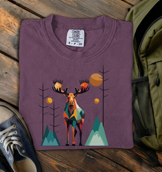 Geometric Moose Comfort Colors T-Shirt
