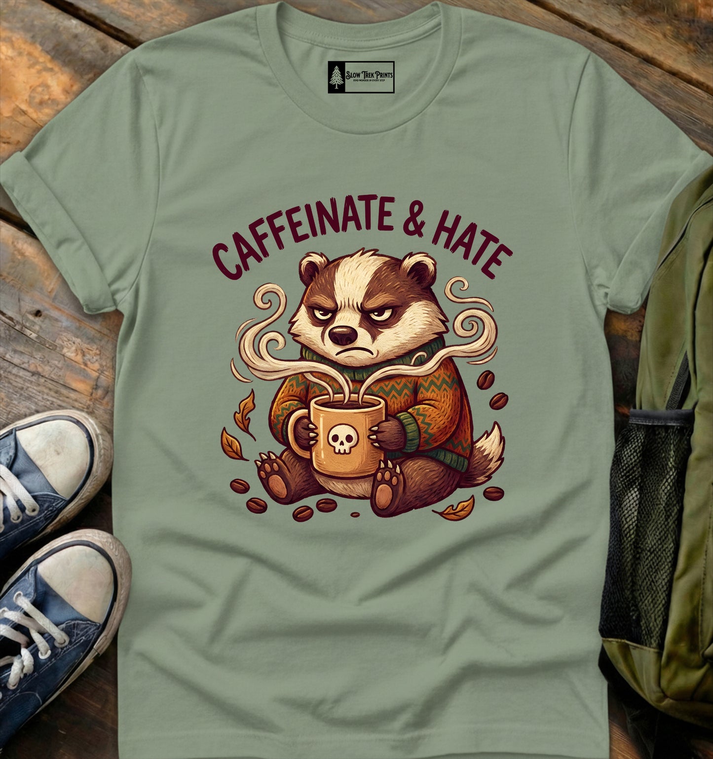Caffeinated Badger T-Shirt