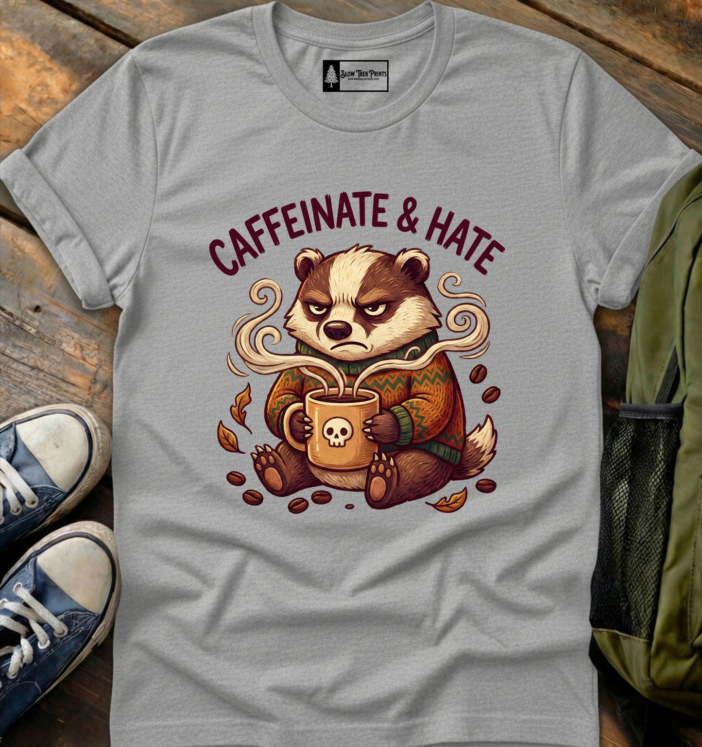 Caffeinated Badger T-Shirt