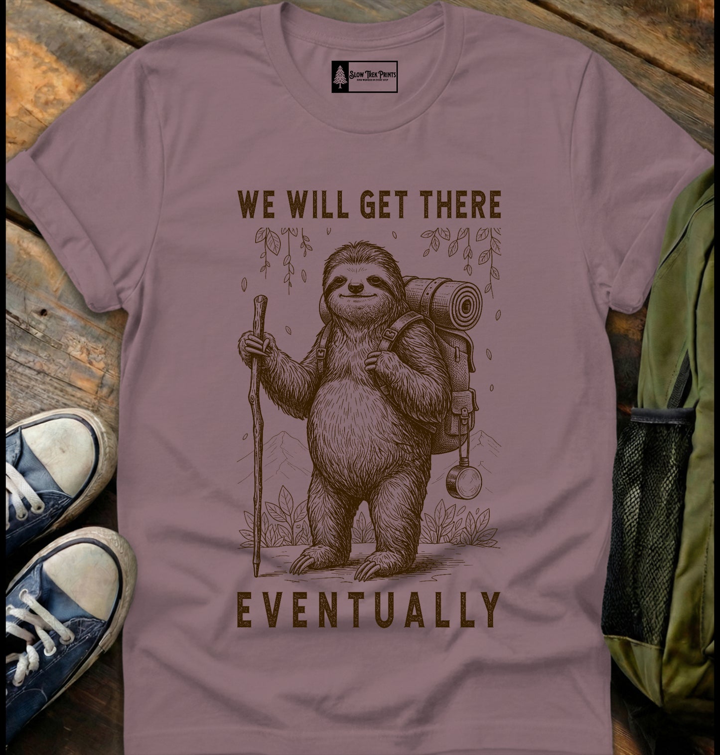 Hiking Sloth T Shirt T-Shirt