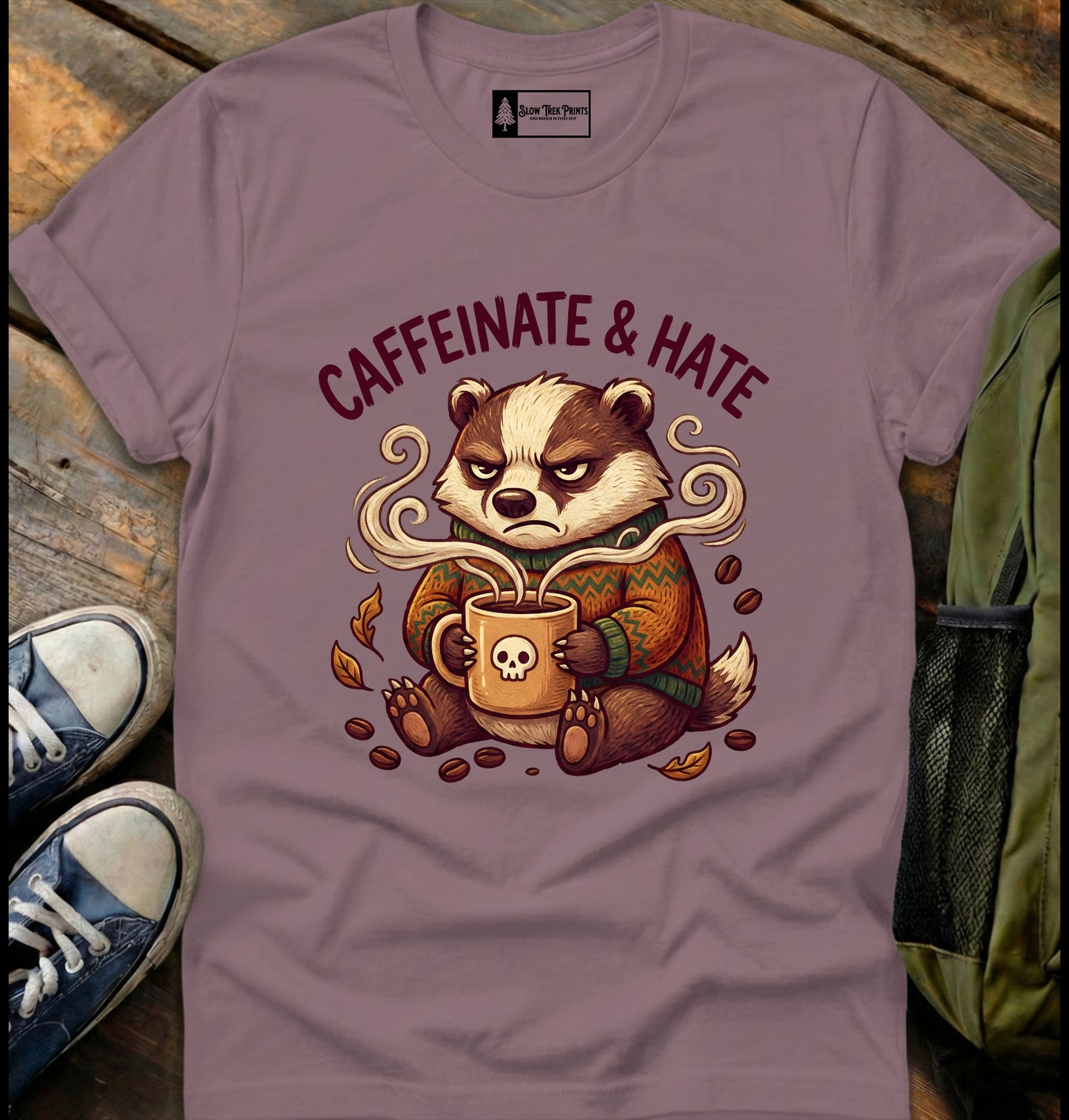 Caffeinated Badger T-Shirt