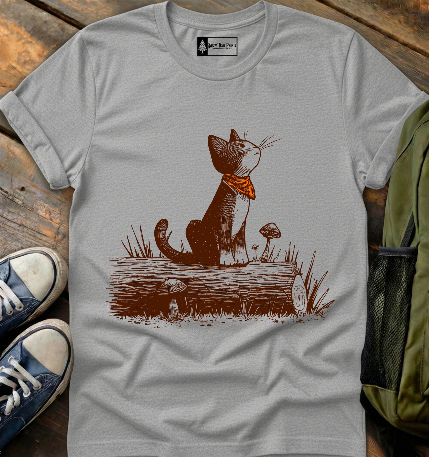 Cat & Log T-Shirt