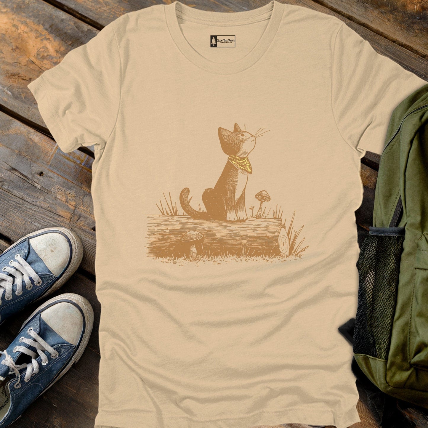 Cat & Log T-Shirt