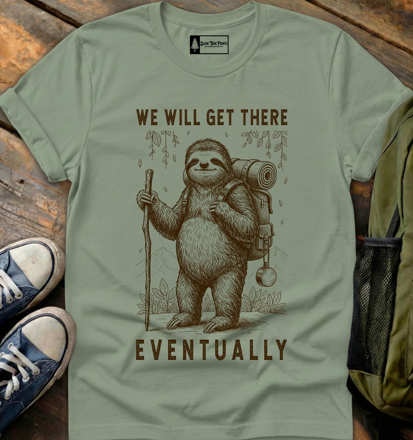 Hiking Sloth T Shirt T-Shirt