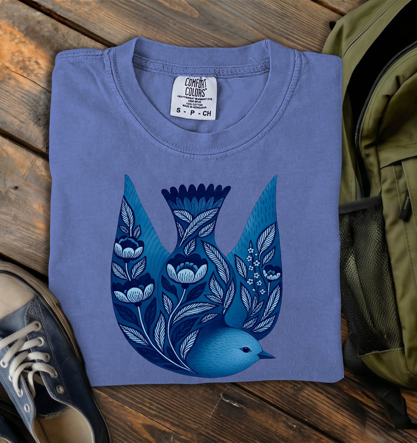 Indigo Songbird Comfort Colors T-Shirt