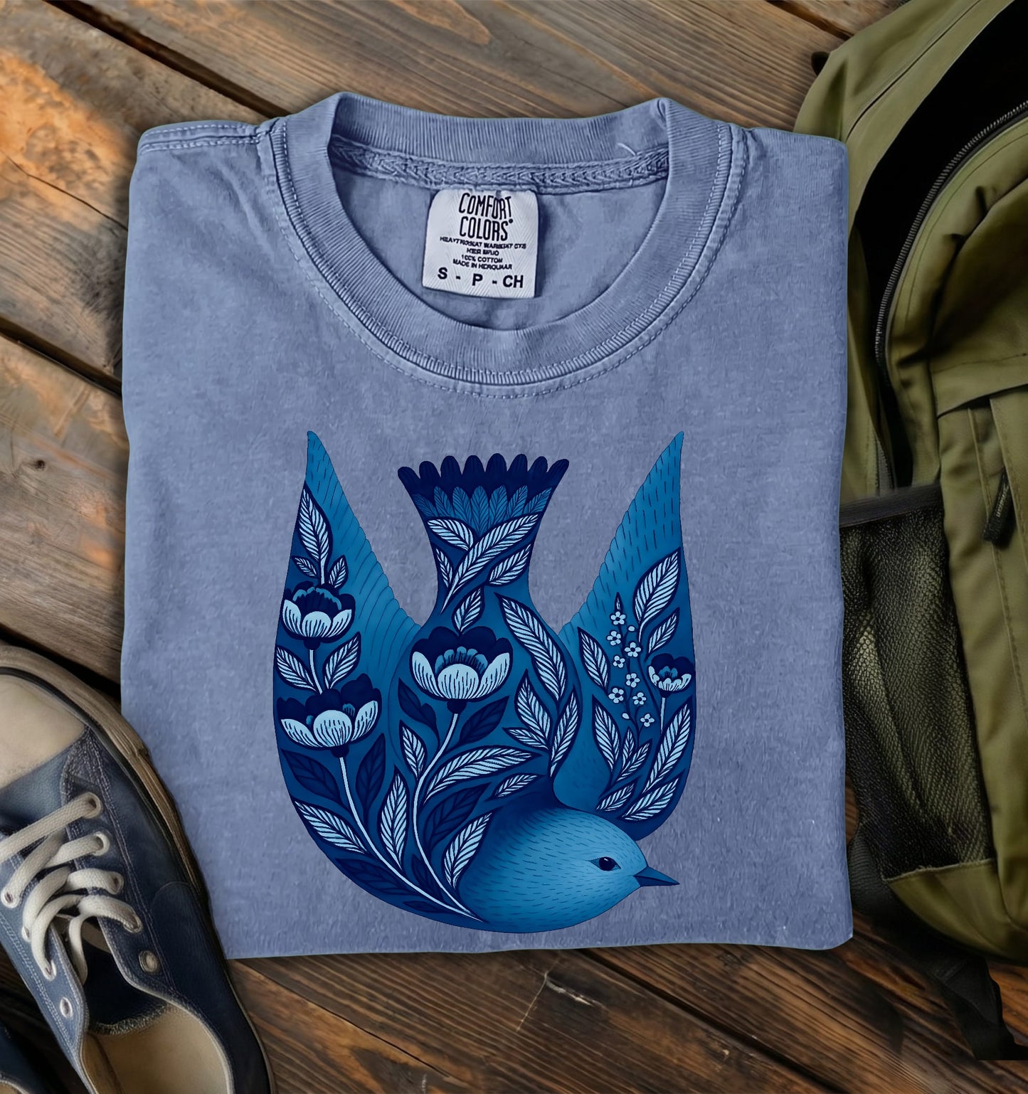 Indigo Songbird Comfort Colors T-Shirt
