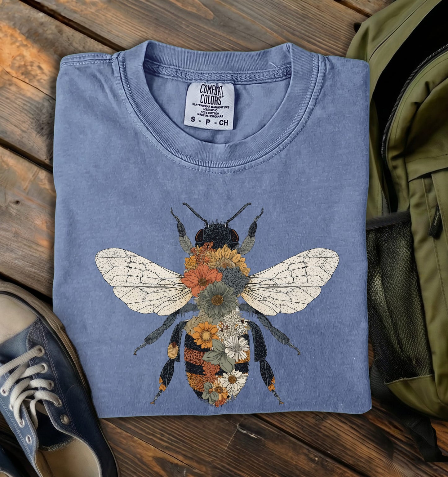 Wildflower Bee Comfort Colors T-Shirt