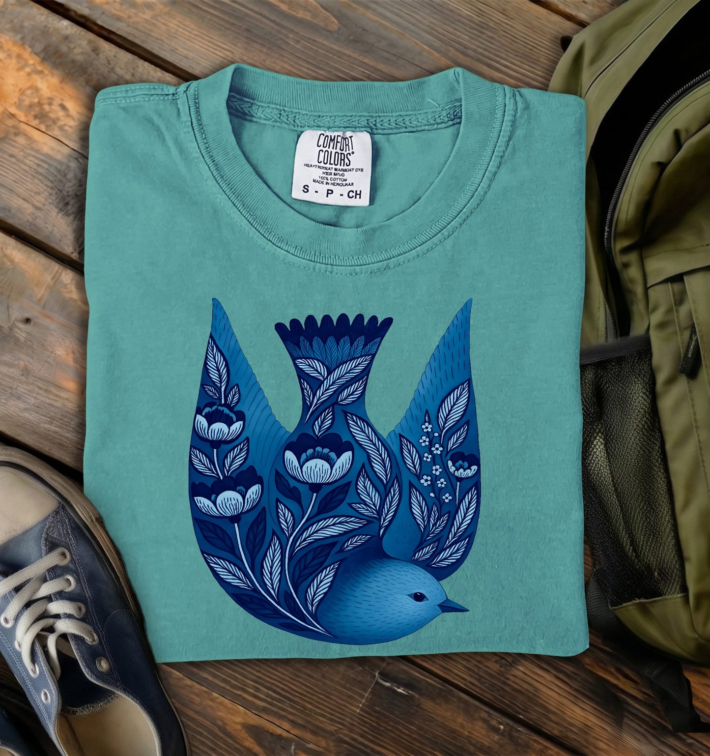 Indigo Songbird Comfort Colors T-Shirt