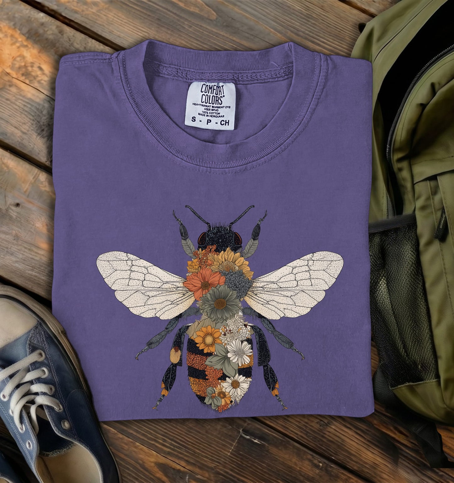 Wildflower Bee Comfort Colors T-Shirt