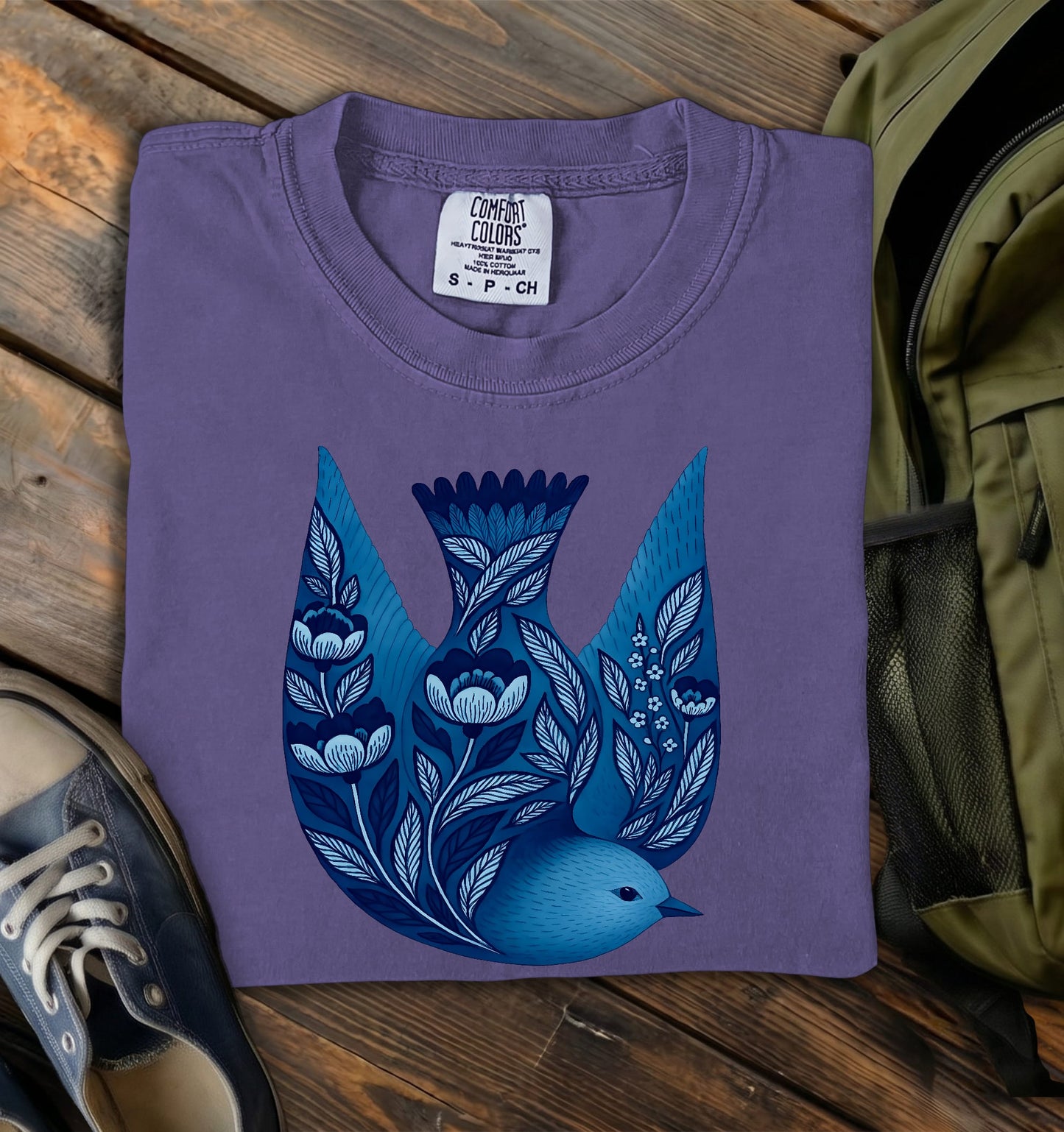 Indigo Songbird Comfort Colors T-Shirt