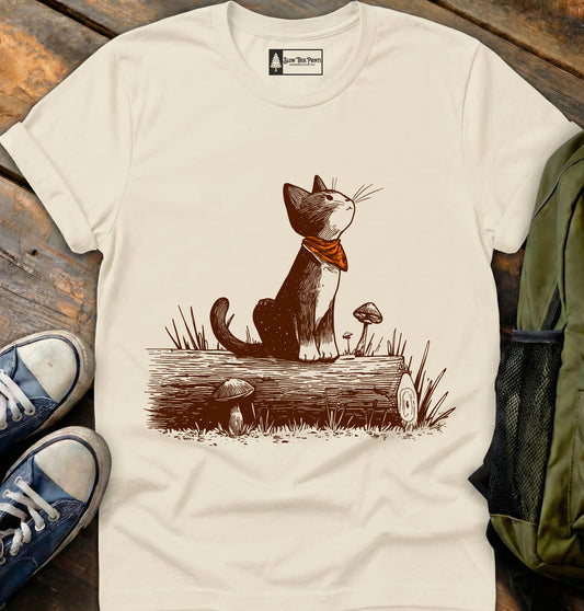 Cat & Log T-Shirt
