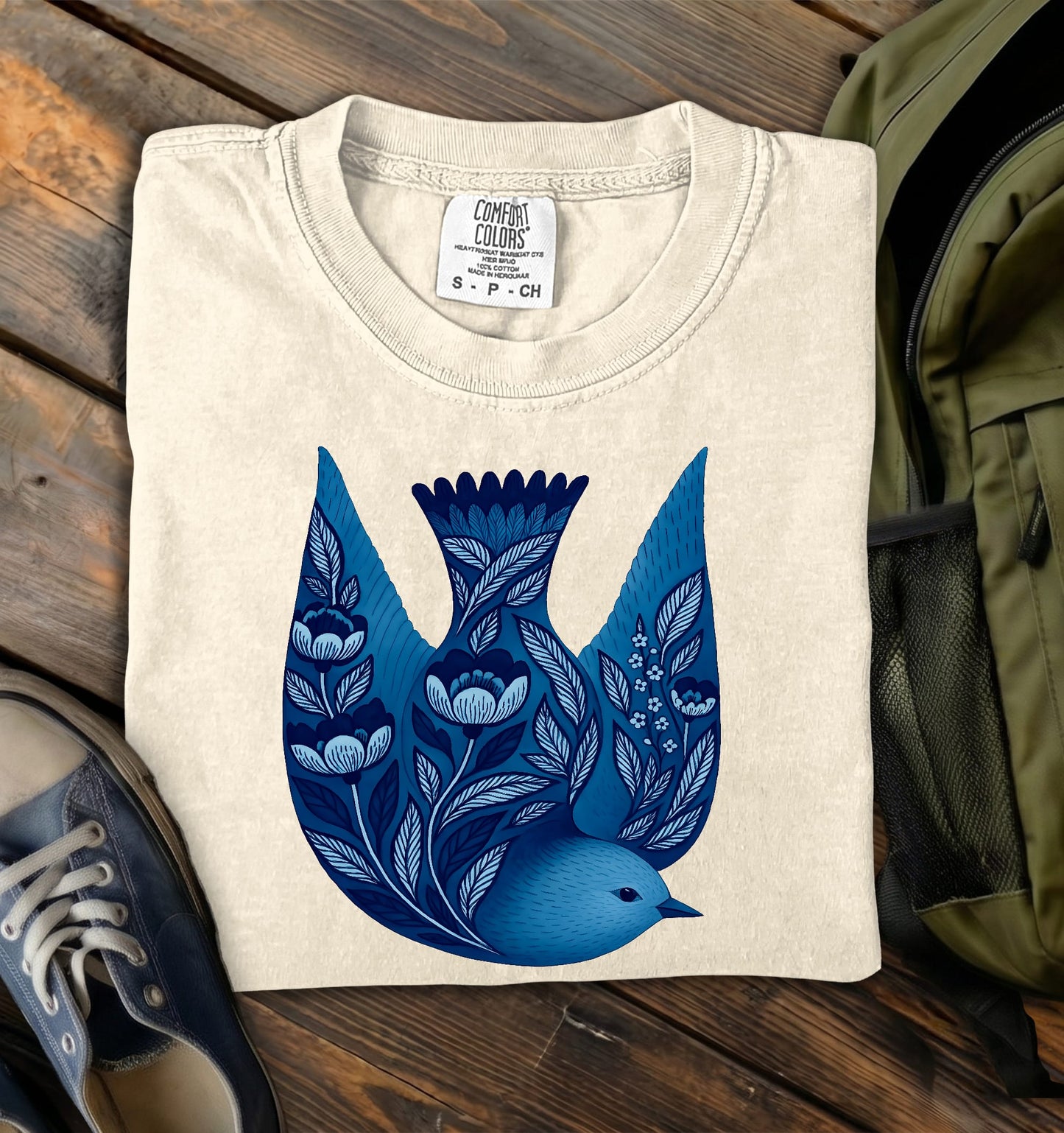 Indigo Songbird Comfort Colors T-Shirt