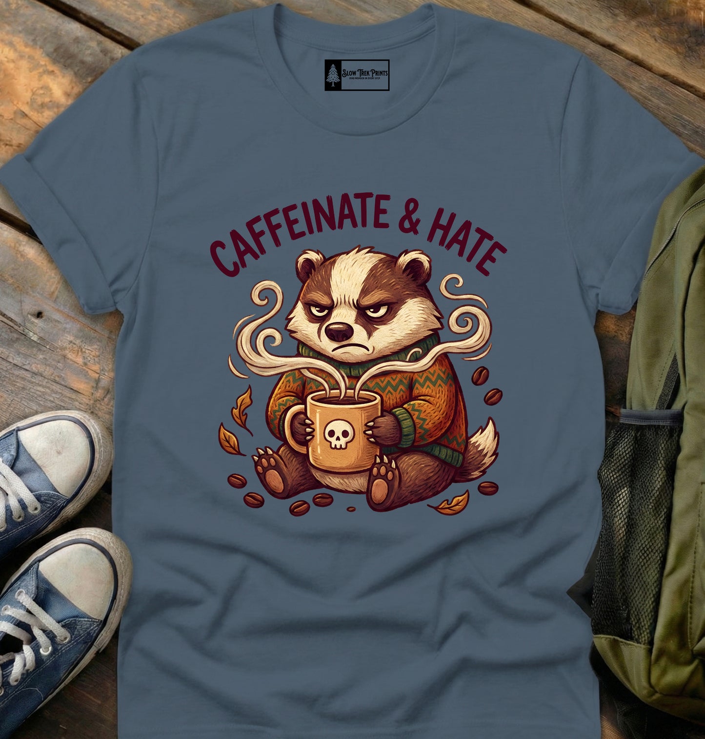 Caffeinated Badger T-Shirt