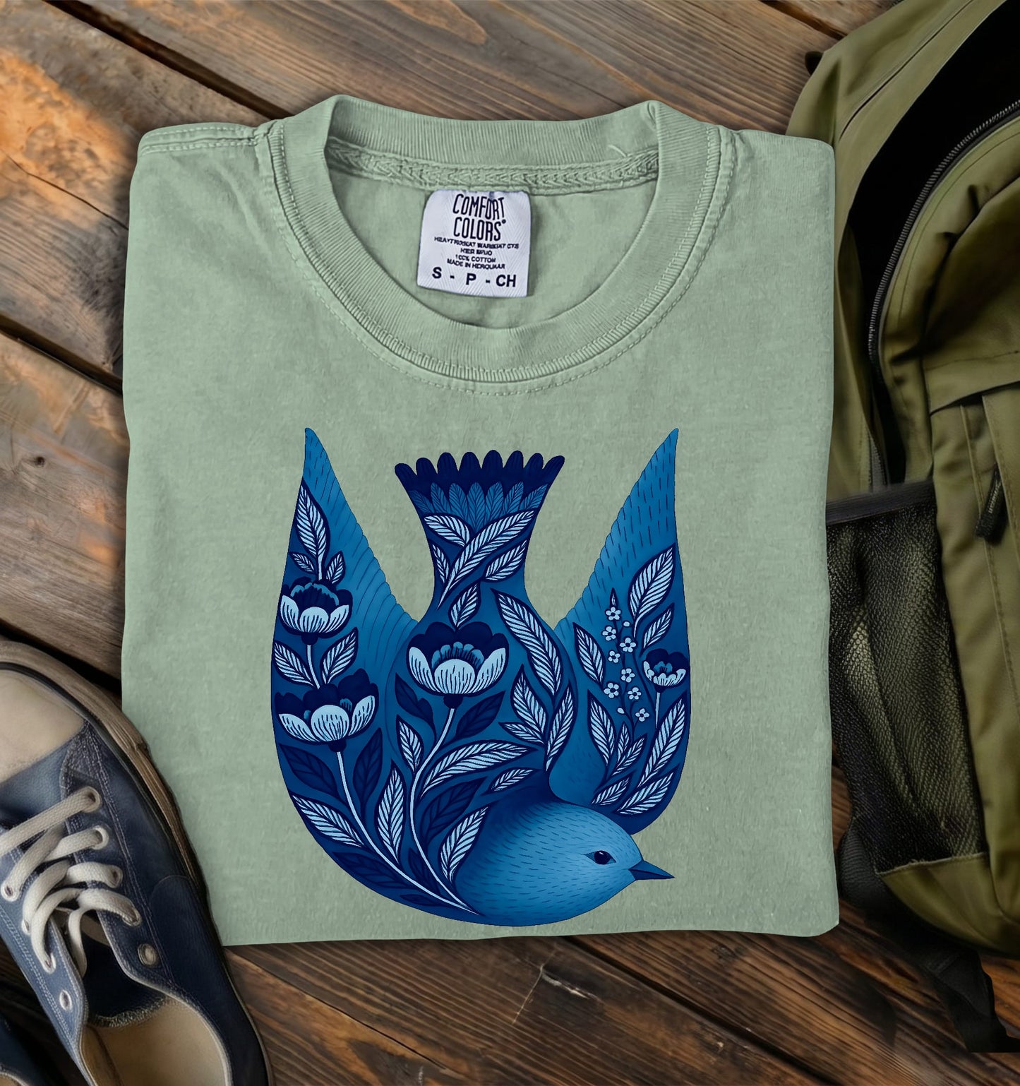 Indigo Songbird Comfort Colors T-Shirt