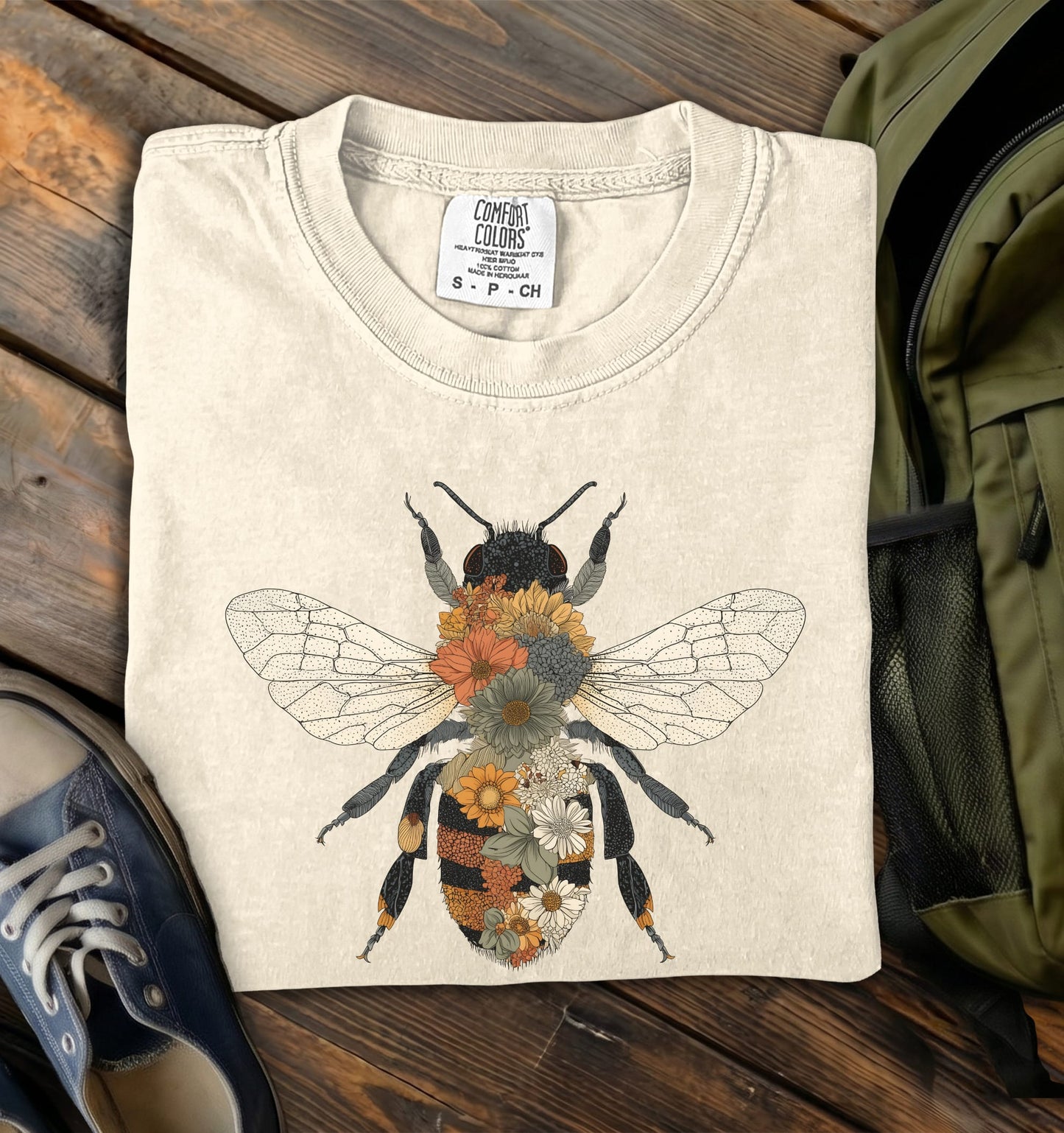 Wildflower Bee Comfort Colors T-Shirt