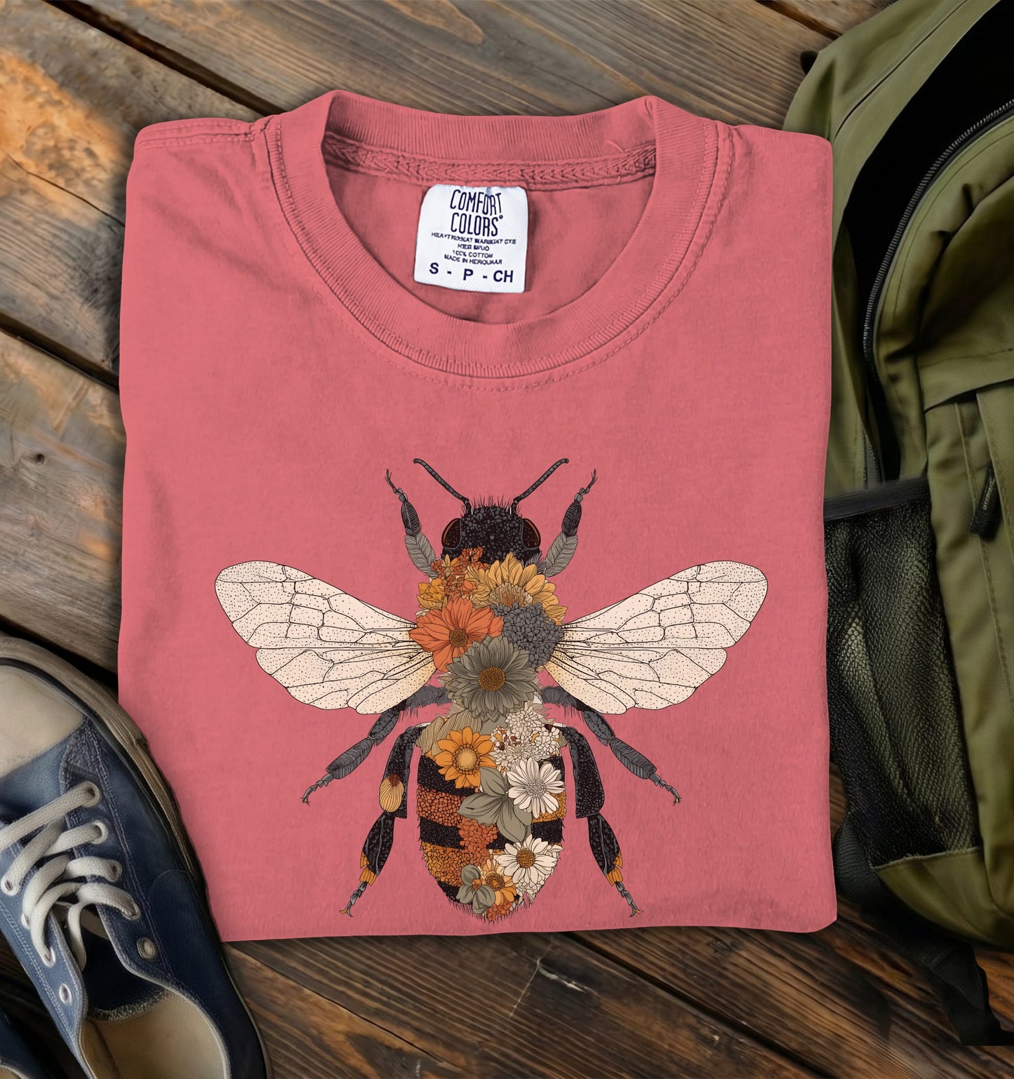 Wildflower Bee Comfort Colors T-Shirt