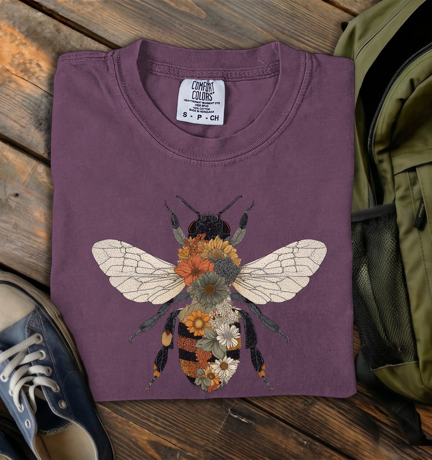 Wildflower Bee Comfort Colors T-Shirt