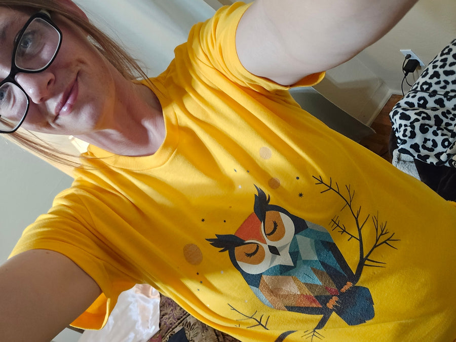 Customer wearing a Slow Trek tee