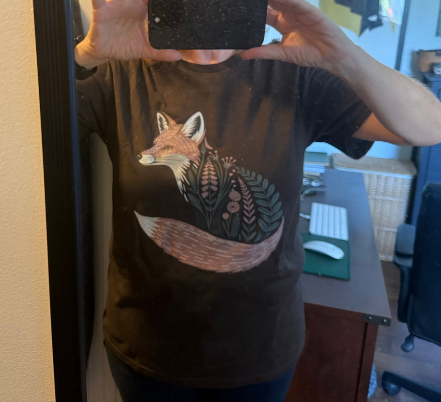 Customer wearing a Slow Trek tee