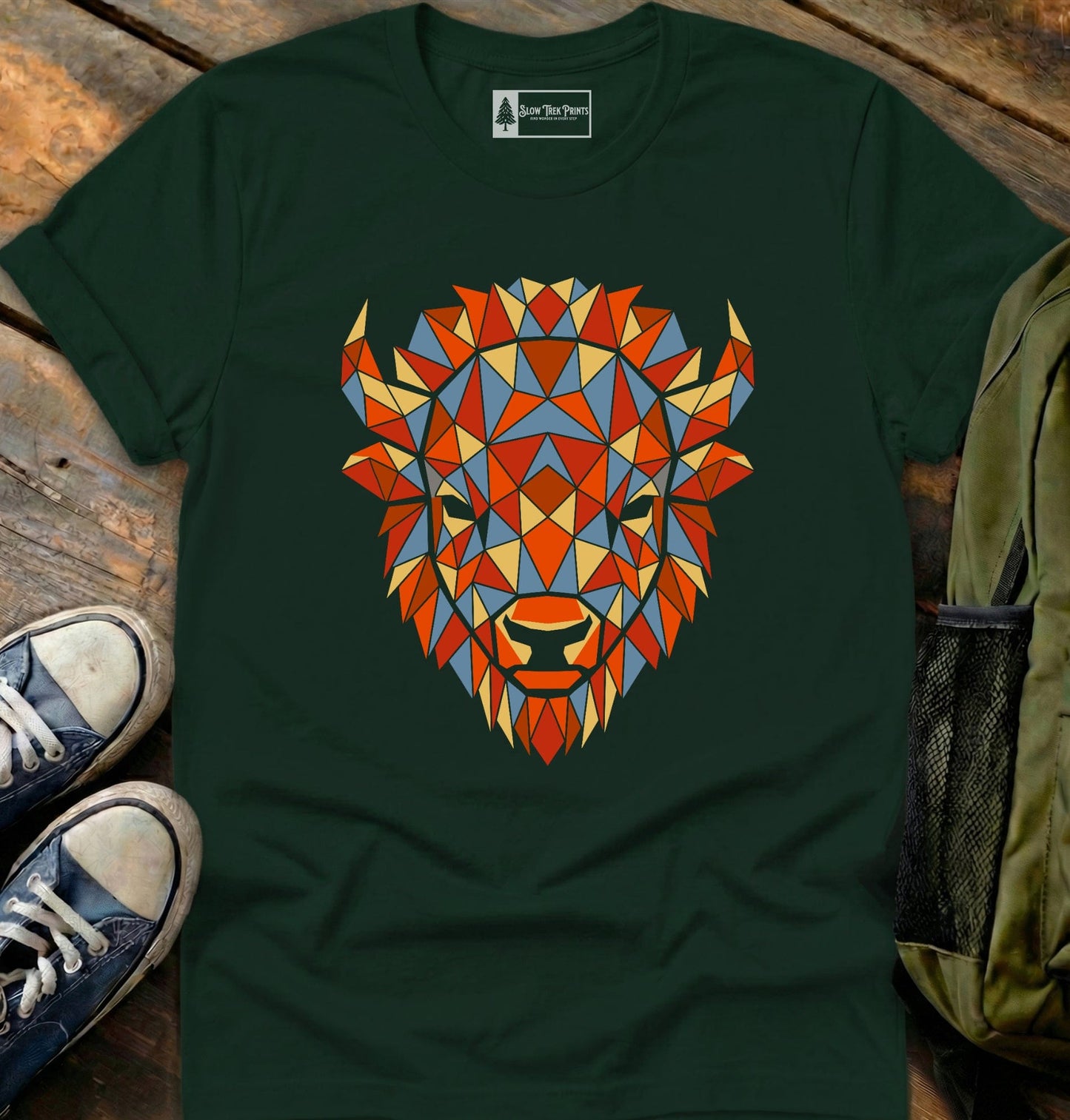 Geometric Bison T-Shirt