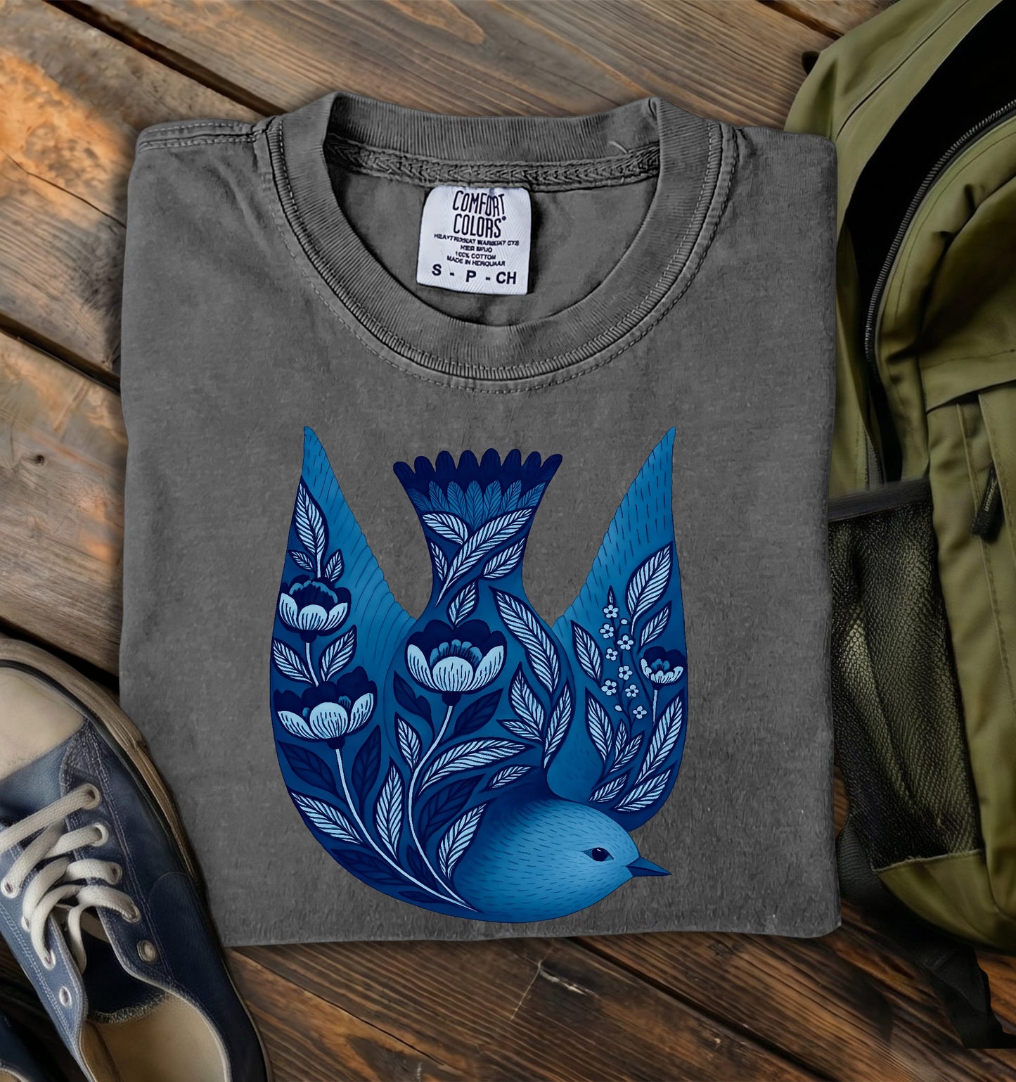 Indigo Songbird Comfort Colors T-Shirt