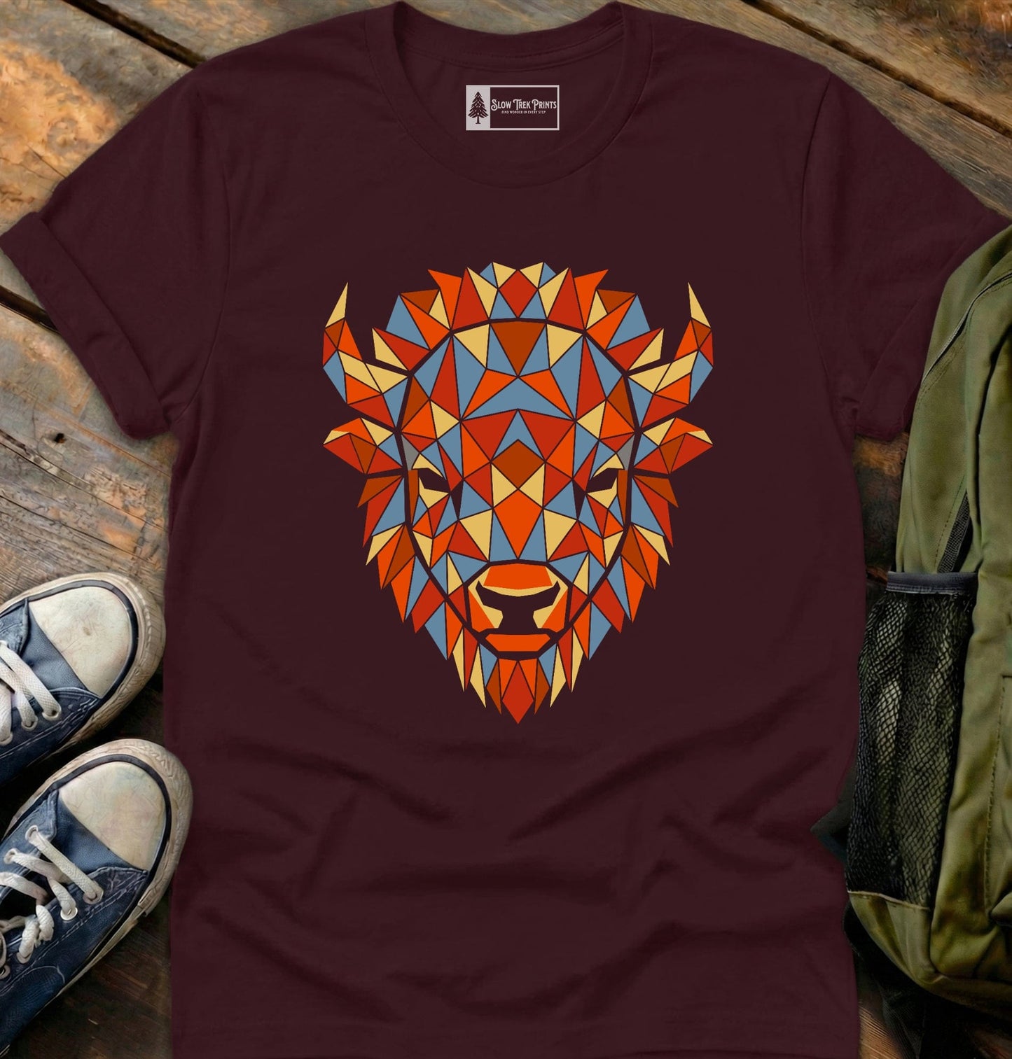 Geometric Bison T-Shirt