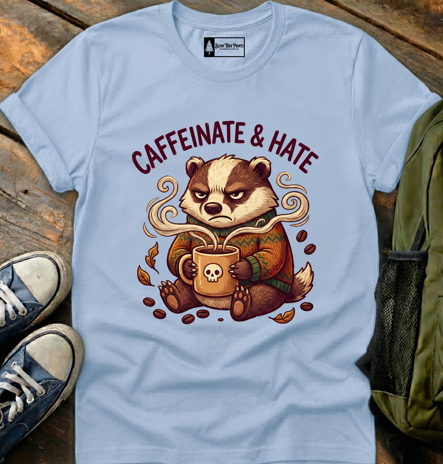 Caffeinated Badger T-Shirt