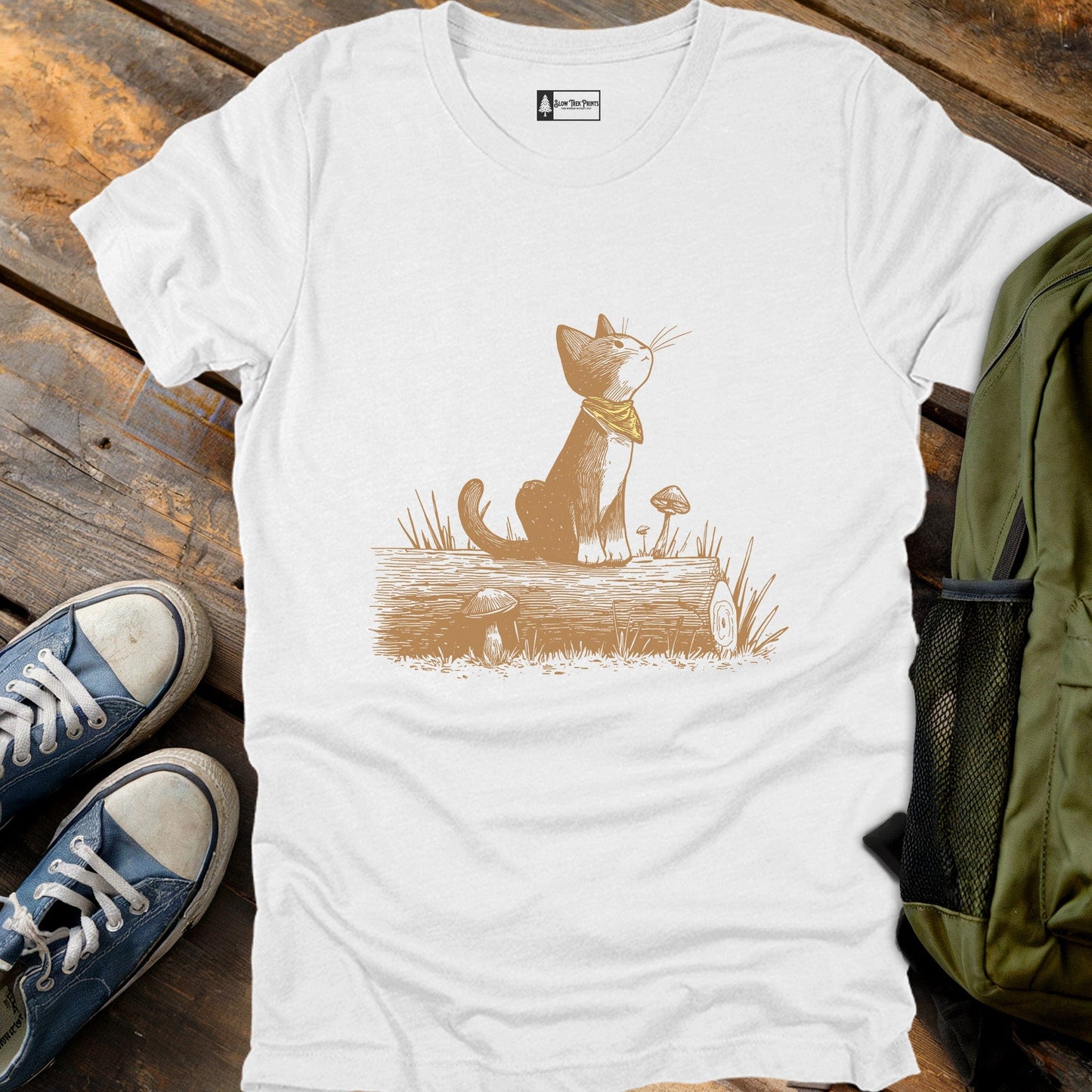 Cat & Log T-Shirt