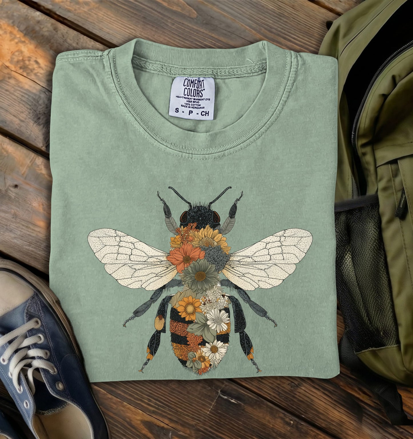 Wildflower Bee Comfort Colors T-Shirt