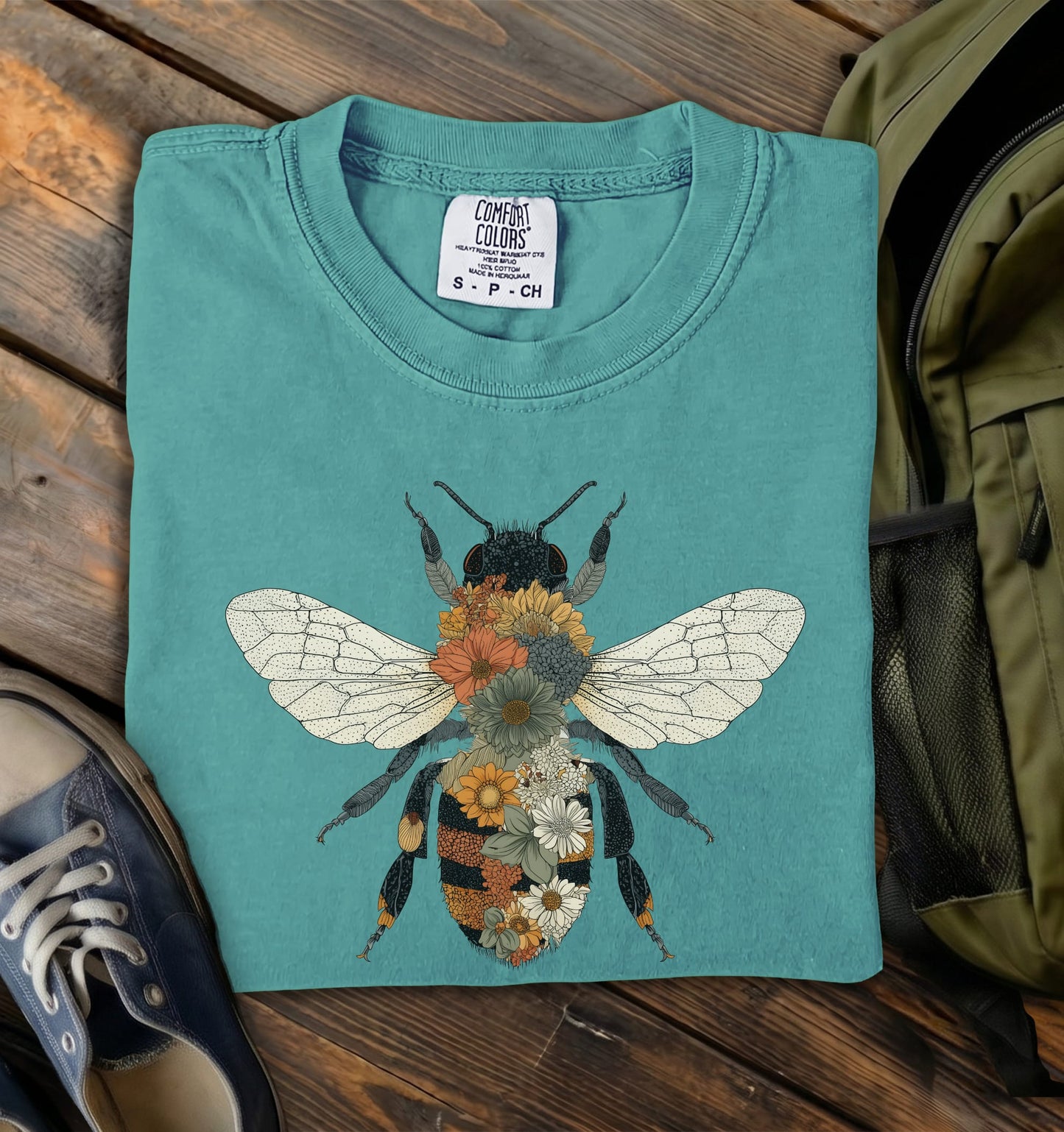 Wildflower Bee Comfort Colors T-Shirt